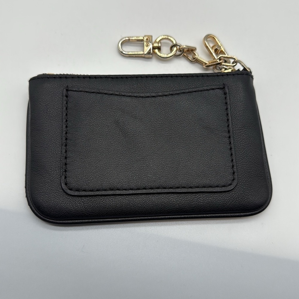 Michael Kors Parker Small Leather Zip Black Card Case Gold Hardware - Picture 3 of 4